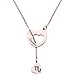 ENSIANTH Rose Gold Zodiac Signs Heart Necklace Stainless Steel Lariat Y Necklace Best Birthday Gift (Scorpio)