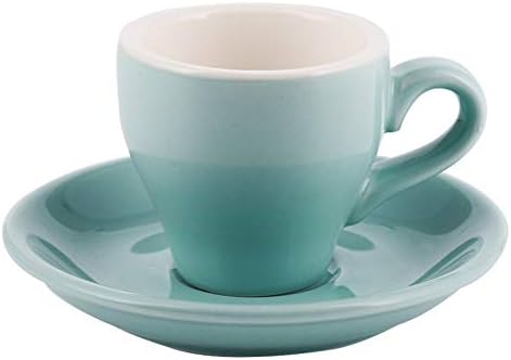 Sky Blue Espresso Coffee Cup Small Simple Cup and Saucer Set Color Ceramic 80Ml