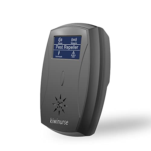 Kiwinurse Ultrasonic Pest Repeller Electronic Insect Repellent Indoor Plug in Pest Control Repel Roach, Rodent, Mouse, Bugs, Mosquito, Mice, Spider Black 1 Pack