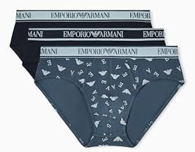 Emporio Armani Men's Stretch Cotton Jersey Brief, Black, Small at