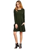 ROMWE Women's Loose T-Shirt Long Sleeves Casual Pockets Plain Dress