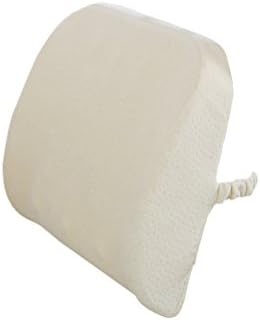 Cottile White Lumbar Back Support Cushion Pillow with Velour Cover and Ergonomics Design