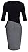 HOMEYEE Women's Elegant Patchwork 3/4 Sleeve Wear to Work Bodycon Dress B333 (10, Black + Gray)