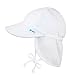 i play. by Green Sprouts Baby & Toddler Flap Sun Protection Hat, All-Day UPF 50+ Sun Protection for Head, Neck & Eyes, White, 0-6 Months
