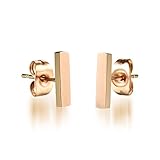 Women Earrings Rose Gold Plated Vertical Bar Stud Earrings For Women Fashion Jewelry