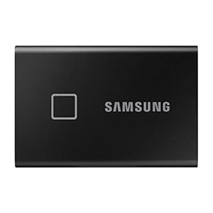 Samsung T7 Touch Portable SSD – 1 TB – USB 3.2 Gen.2 External SSD Metallic Black (MU-PC1T0K/WW)