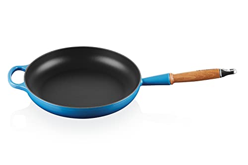LE CREUSET Signature Cast Iron Frying Pan with Wooden Handle 28 cm Azure, 20258282200422