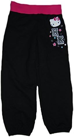 EvyHello Kitty Little Girls' Sparkle Sweatpants Elastic Ankle Kids Sizes 4-10