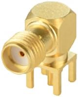 Radiall R125680000W, RF Coaxial Connector, SMA Right Angle Jack Receptacle PCB Mount