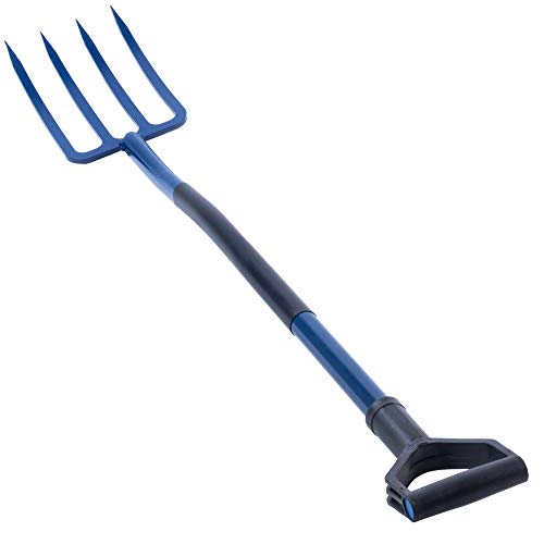 KADAX Heugabel, Grabgabel mit D-Griff, Mistgabel mit Kopf aus hochqualitativem Stahl, ergonomische Gabel für Garten, Forke, Spatengabel, Unkraut, Steine, Gartenforke (Metallstiel) – Bild 4