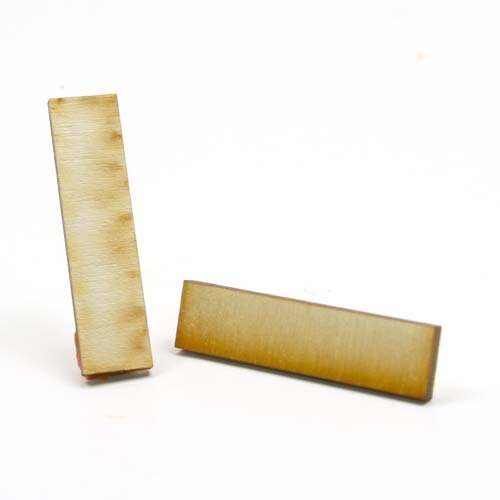 Mylittlewoodshop - Pkg of 12 - Rectangle - 2 inches tall by 1/2 inch wide and 1/8 inch thick unfinished wood(LC-RTRD26-12)