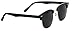 WearMe Pro - Classic Half Frame Polarized Semi-Rimless Rimmed Sunglasses (Black/Silver Rim/Black Lens, 51)