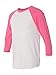 Next Level Unisex Triblend 3/4-Sleeve Raglan XL VT PINK/ HTR WHT
