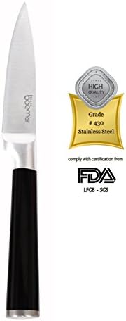 Stainless Steel Black Handle Cutlery Kitchen Paring Knife Professional Class Cutting By Stone boomer