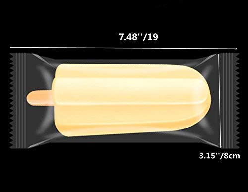 Ice Popsicles Bags Thick Frozen Pops Ice Cream Plastic Wrappers for Candy Food Grade Hot Sealing Packing Containers (200Pcs ,Clear) - Thumbnail 2