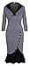 HOMEYEE Women's V Neck Ball Fishtail Pencil Dress UB27