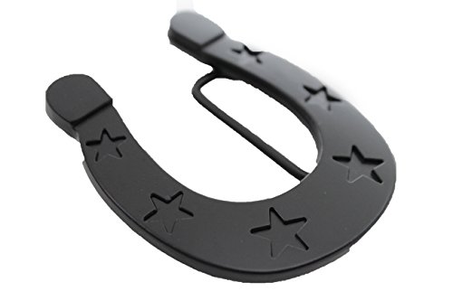 TFJ Men Fashion Belt Buckle Black Color Metal Horse Shoe Rodeo Stars Lucky Charm