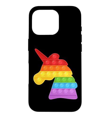 Cool Colorful Unicorn Pop It Fidget Shape Multicolor Case for iPhone 16 Pro
