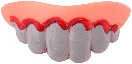 Upxiang Hallowmas Rotten Teeth Tricks Toy Replica Disgust Approx 0.5cm Ugly Denture False Model Tooth Decoration (E,1PC)