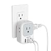 Multi Plug Outlet Extender with USB, TESSAN Electrical 4 Outlet Box Splitter with 3 USB Wall Charger, Multiple Power…