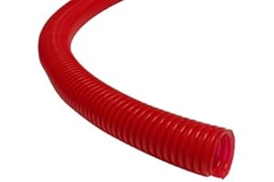 Kable Kontrol Colored Split Wire Loom Tubing 1/4" Inch 10 Ft Long - Red Conduit Cover for Cords - Corrugated Tubing and Protector for Automotive Wires - Durable Polyethylene
