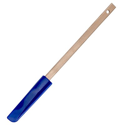 Silicone Rubber Blue Jar Scraper Thin Spatula With Rock Maple Handle