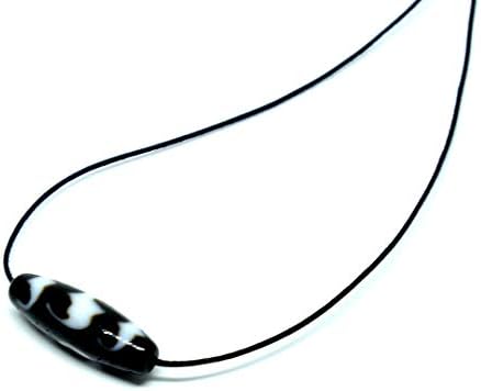Old Tibetan Agate Dzi Bead Energy Pendant Necklace On Adjustable Cord (Celestial Dragon Bead for Harmony and Protection)