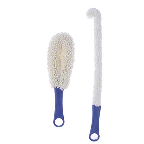 EORTA Set of 2 Glassware Brushes with Long Handle Home Decanter Cleaning Brushes Flexible Bottle Scourer No Scratch, for Wineglass, Narrow Neck Goblets, Cups