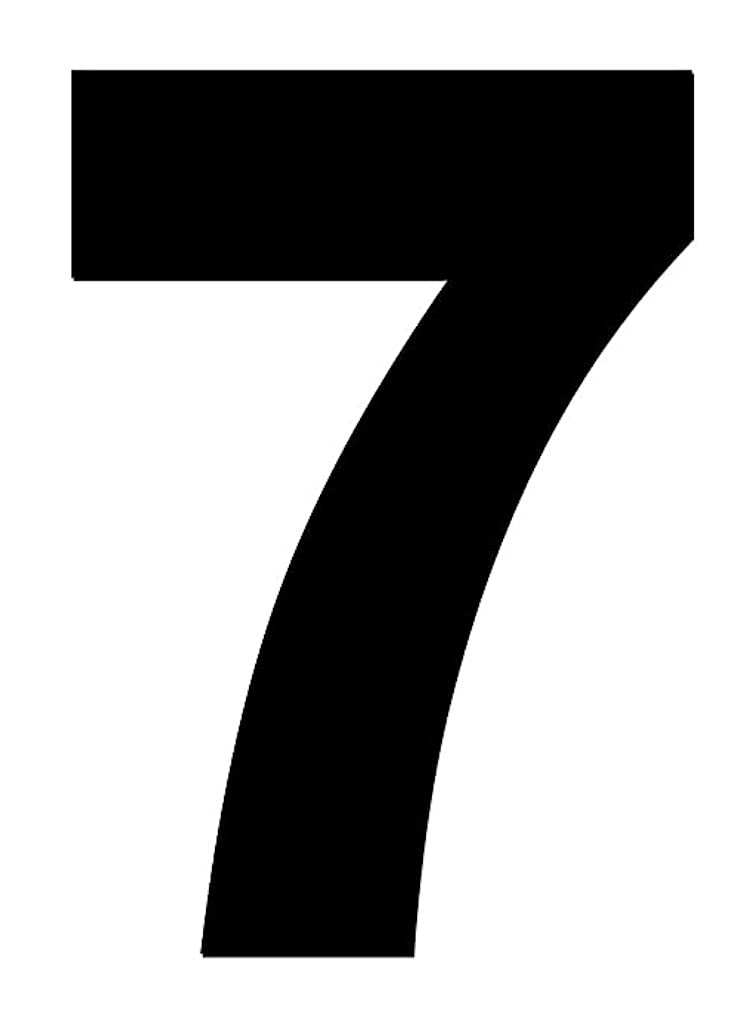 Merriway BH04435 (4 Pcs) Black Vinyl Stick-On Wheelie Bin Post Box Crate Dust Bin Numbers 50mm (2 inch) Number 7 - Pack of 4 Pieces