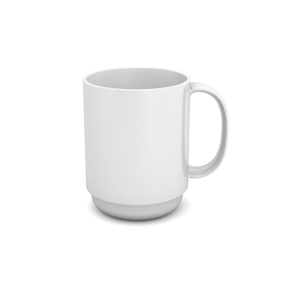Ornamin Mug with Handle 300 ml White (Model 510) | Stable Coffee Mug Made of Plastic, Coffee Cup, Reusable Cup, Tea Cup — image 1