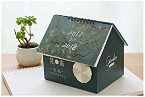 YHJNBGH Flowers Monthly Desktop Calendar Office Desk Calendar(Dark Green)