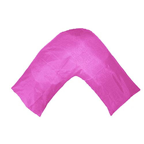 Gyulin Silky Soft Satin Soild Envelope Style V Shaped/Tri/Boomerang Pillow Cover Pillowcase Pillow Protector Cushion Cover for Orthopaedic/Pregnancy/Nursing Pillows,Only Cover No Insert Rose