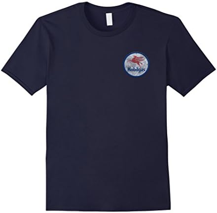 Men's VINTAGE RETRO MOBIL GAS STATION SIGN T-SHIRT 2XL Navy