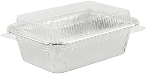 Aluminum Foil Mini-Loaf Bread Bake Pan Small Pan for Baking w/Clear Lid 20 Sets