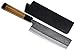 Yoshihiro Kurouchi Black-Forged Blue Steel Stainless Clad Nakiri Japanese Vegetable Knife Ebony Handle (7