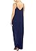 CALIPESSA Womens Summer Pockets Casual Plain Swing Maxi Tank Dress Deep Blue XL
