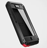 double-bb Luxury Aluminum Metal Extreme Shockproof Dirt/Dust Proof Special-design Gorilla Glass Cover Case for Apple IPhone 5c - Black