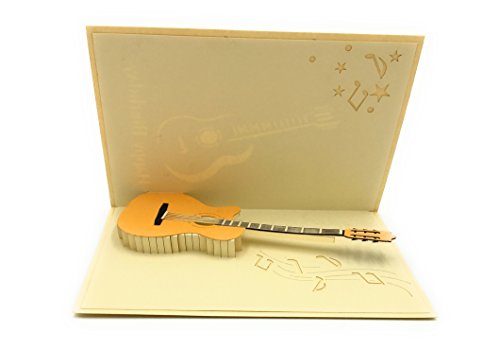 ELECTRIC GUITAR 3D GREETING CARD - IDEAL FOR MUSICIANS , ROCKSTARS AND MUSIC LOVERS