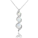 Ice Gems Sterling Silver Simulated White Opal and