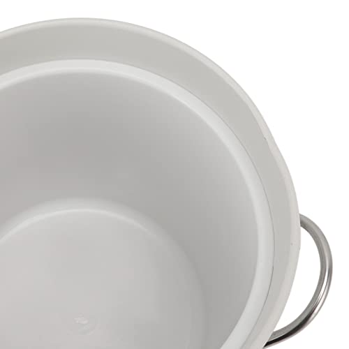Greensen Double Wall Thermal Ice Bucket with Lid and Spoon for Champagne and Wine, Refrigerated Container, White, 19.5 x 20.5 x 16 cm