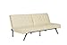 DHP Emily 71 Inch Futon Sofa Bed in Faux Leather, Armless Upholstered Couch Sleeper with Tufted Back and Seat, Mid-Century Modern, Vanilla