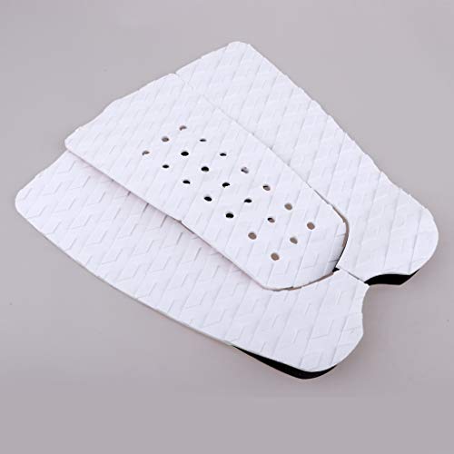 SM SunniMix 3Pcs Adhesive Surfboard Traction Tail Pads Non-Skid Surfing SUP Stomp Mat Deck Tape Grips for Longboard Stand up Paddle Board Skimboard White