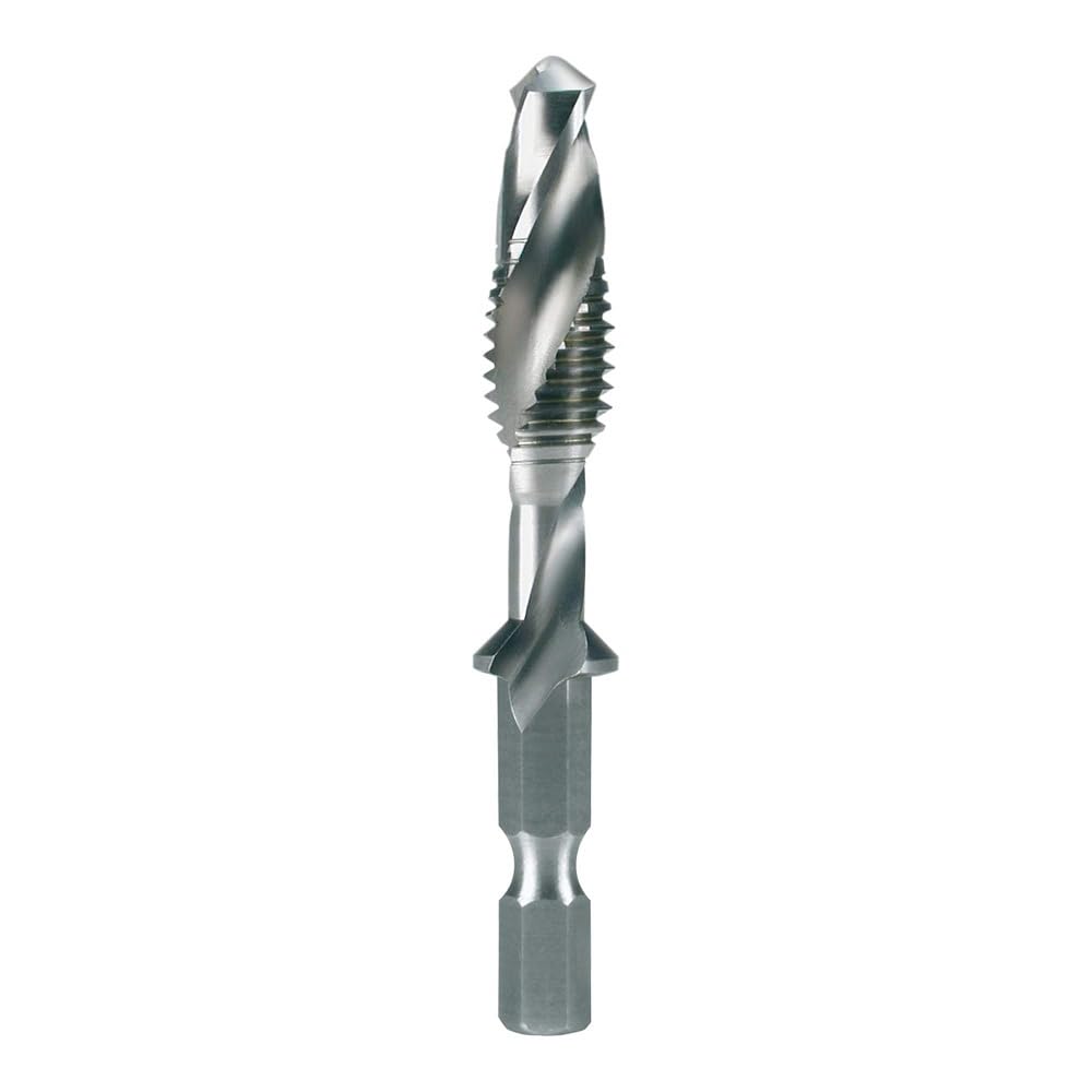 Ruko HSS Long Combined Machine Tap Bit, Ground, Bright Finish, M 6 x 1.00 mm Nominal Thread Size, 60.0 mm Length, R270017