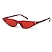 GIFIORE Vintage Retro Cat Eye Sunglasses For Women Mini Skinny Tiny Small Cateye Sun Glasses (Burgundy Frame Red Lense)