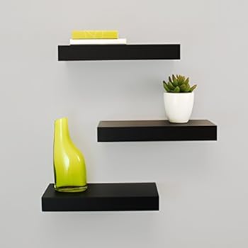kieragrace Modern Floating-Shelves, Pack of 3, Black