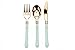 Sugar & Cloth Mint and Gold Plastic Disposable Flatware Set, 36-Piece, Service for 12