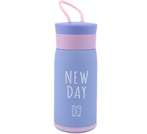 Stainless Steel Vacuum Insulated Water Bottle for Kids & Adults,Cute Colorful Thermos Travel Mug for Hot/Cold Beverage 10oz/300ml (Angel Purple)