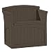 Suncast 31-Gallon Medium Deck Box Seat - Lightweight Resin Indoor/Outdoor Storage Container and Seat for Patio Cushions and Gardening Tools - Store Items on Patio, Garage, Yard - Java primary