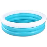 HIWENA Inflatable Kiddie Pool, 5ft Durable Kids Pool, Blue & White Baby Pool
