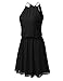 JJ Perfection Women's Sleeveless Double-Layered Pleated Mini Chiffon Dress